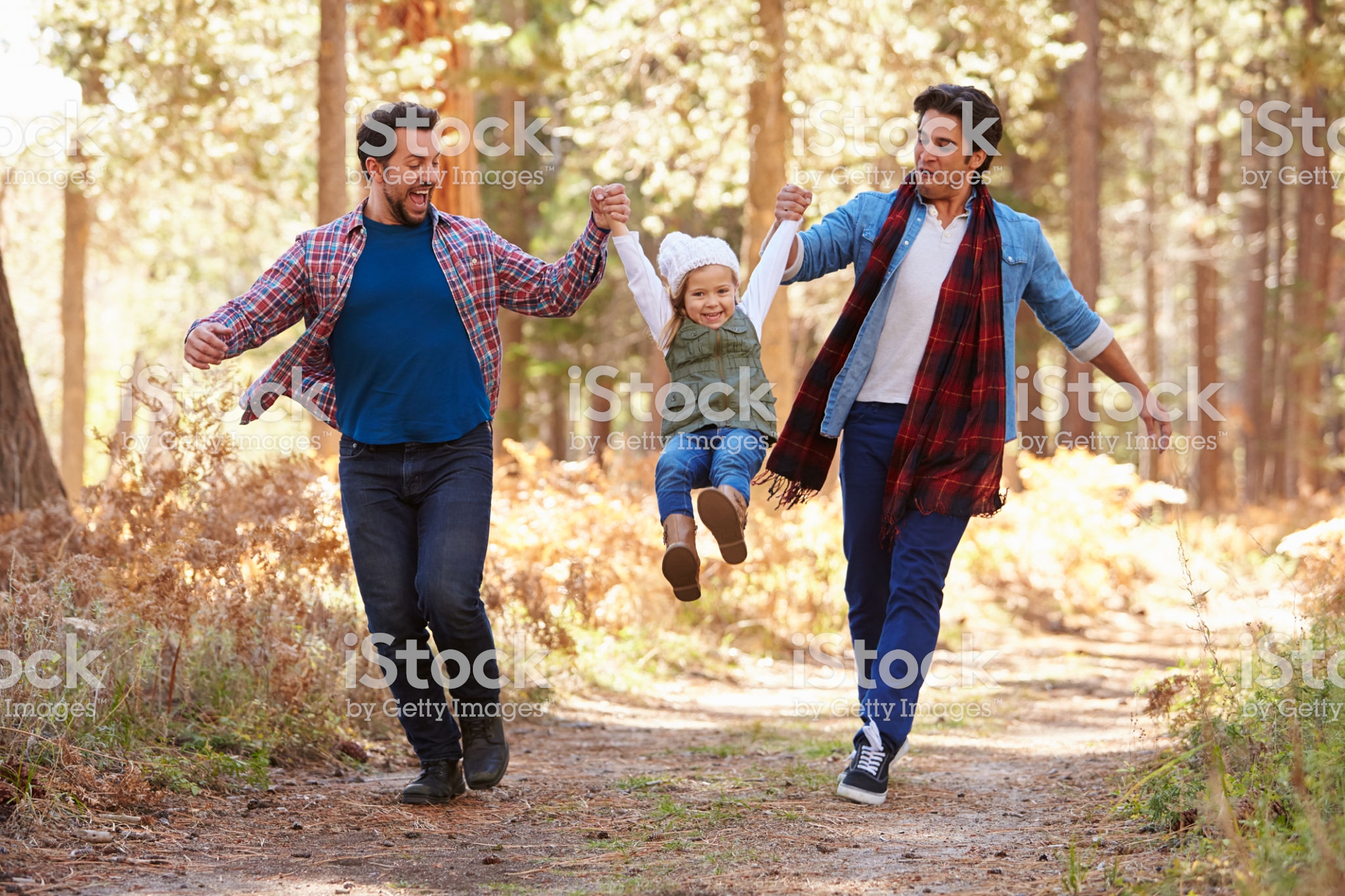 Couple for walk in woods